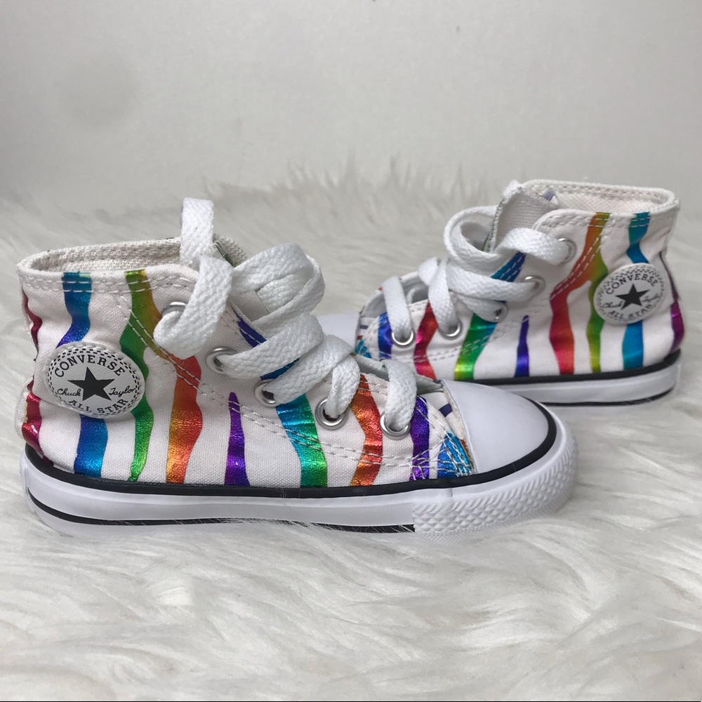 Converse Infant Chuck Taylor All Star High Top Zebra Sneaker Size 6 - Picture 8 of 11